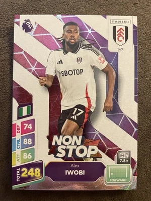 Panini Adrenalyn XL PLUS 2024/25 Fulham Alex Iwobi Non Stop 169 Silver - Image 1 of 2