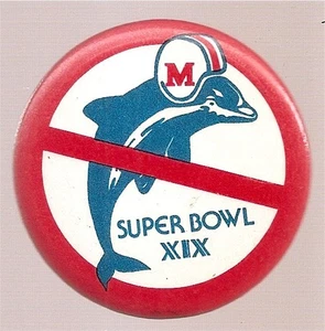 San Francisco 49ers Super Bowl 19 NFL Team Football Button Pin - Picture 1 of 1