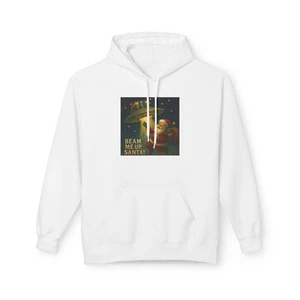Humorous Beam Me Up Santa Aliens UFO Unisex Fleece Hoodie - Picture 1 of 29