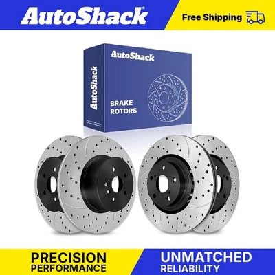 Front Rear Drilled Slotted Brake Rotors for 2008-2013 Toyota Highlander V6 Foto 1 de 4