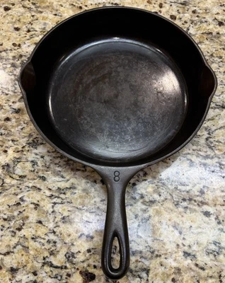 Винтажная посуда Wagner Ware Sidney -O- No. 8 чугунных сковородок 1058P с гладким дном - Изображение 1 из 4