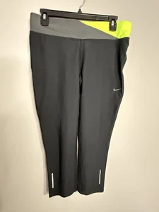 Nike Relay Crop Capri Women's Size Large Dri-Fit Fitted Stretch Workout Leggings - Picture 1 of 4