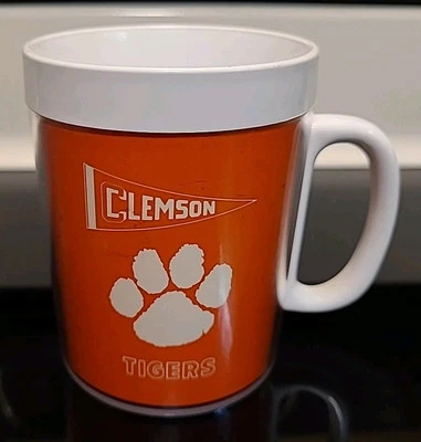 Vintage Clemson Tigers College Football Thermo Serv Mug or Pen Holder Orange - Image 1 of 4
