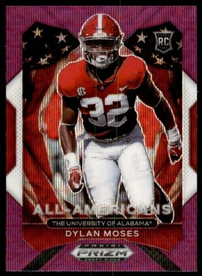2021 Panini Prizm Draft Picks All-Americans Purple Wave Dylan Moses RC Alabama - Image 1 of 2