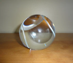 Vintage Tiffany & Co. Clear Crystal Tennis Ball Paperweight Retired - Picture 1 of 8