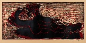 G. KLUGE (*1947), Gondwana,  1996, Farbholzschnitt Contemporary Figürlich 1990-1 - Bild 1 von 4
