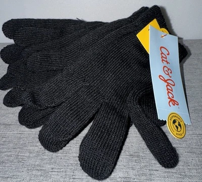 Cat & Jack Kids Black Stretch Tech Touch Basic Gloves 3-pack NWT - Image 1 of 3