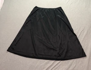 Vtg Sliperfection Skirt Women's 1X Fairycore Minimalist Dark Feminine Goth Black - Picture 1 of 7
