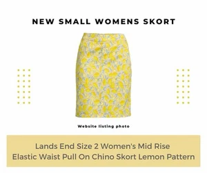 ๐Lemon Print Skort ๐ New In Package Women's Elastic Waist Summer Skort - Picture 1 of 3