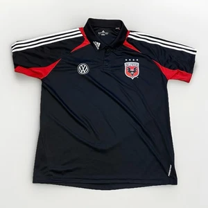 Camiseta polo de fútbol Adidas DC United para hombre talla grande negra manga corta MLS - Imagen 1 de 5