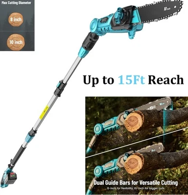 Motosserra elétrica sem fio 15 pés alcance 10 pol. lâmina 4000mAh bateria - Imagem 1 de 4