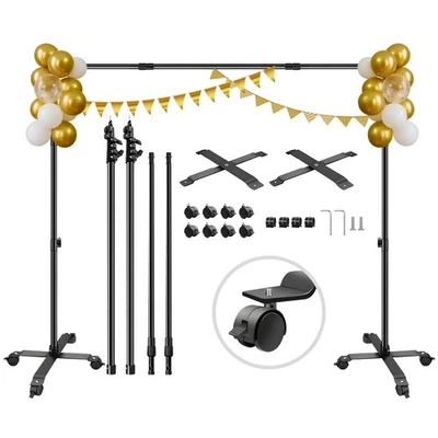 11FT Backdrop Stand w/ Wheels Heavy Duty Adjustable Background Stand Support Kit - Image 1 of 4