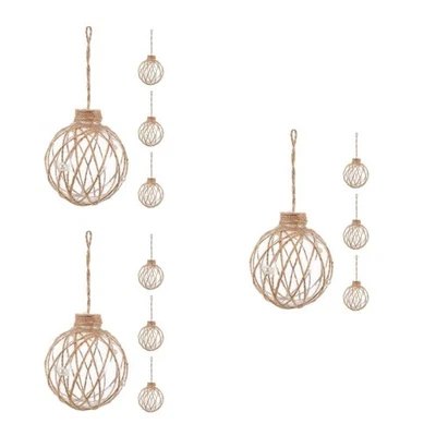  4 Pcs Round Xmas Tree Pendants Wedding Party Ornament Balls Plastic Clear - Image 1 of 4