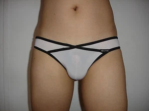 Slip plume taille S/M tissus très doux un peu transparent blanc sexy - Imagen 1 de 3