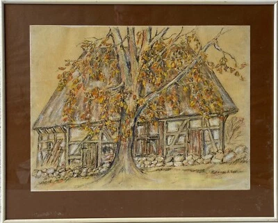 Pastel Gutknecht Graal-Müritz Old Home Kate Shed Timber Frame 40,5 x 50,5cm - image 1 of 4