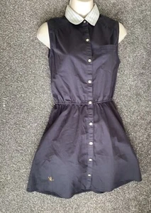 NEW LOOK DRESS Size 8 Navy Blue denim Stripe HUDSON & ROSE Mini Sport Tennis - Picture 1 of 10
