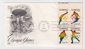 TurtlesTradingPost- Olympics 1976 #1695-98 FDC- Artcraft Cachet Mail Early Block - Picture 1 of 1