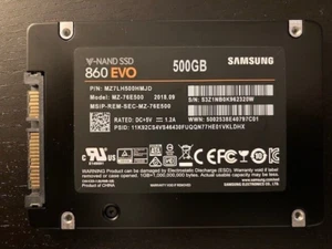 Samsung V-NAND SSD 860 EVO 500GB 2.5" 6GB/s MZ-76E500 100% Health & Performance - Picture 1 of 4