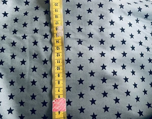 Khaki Green & Black Stars Cotton Dress Fabric 150 cms Wide 2 metre REMNANT - Picture 1 of 7
