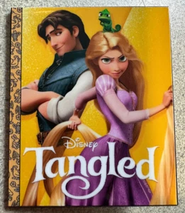 PIN TANGLED LITTLE GOLDEN BOOK 3" JUMBO FANTASY RAPUNZEL FLYNN RIDER PASCAL - Picture 1 of 3