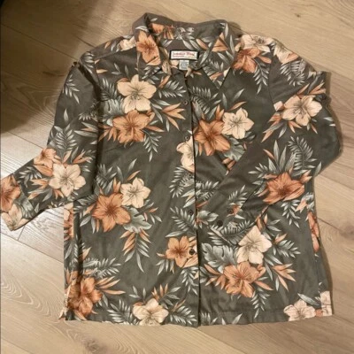 Jamaica Bay Womens  Floral Button Up Long Sleeve Collared Sz XL NEW - Image 1 of 4