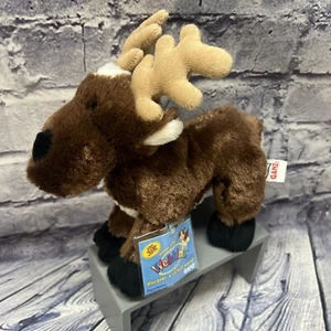 Ganz Webkinz Reindeer Plush Stuffed Animal Deer Brown Beanbag HM137 W/ Tag Seal - Picture 1 of 11