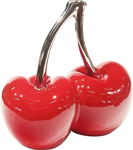 Deko-Kirsche Double Sherry Deko-Frucht Keramik rot/silber H 23 cm L 23 cm Gilde - Bild 1 von 1