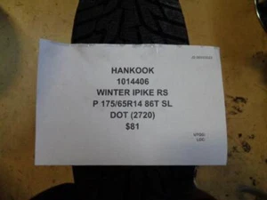 HANKOOK WINTER IPIKE RS P 175 65 14 86T SL WINTER TIRE 1014406 BQ4 - Picture 1 of 4