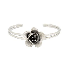 Vintage 1970's sterling silver Erik Dennung Danish Modernist cuff rose bracelet - Picture 1 of 7
