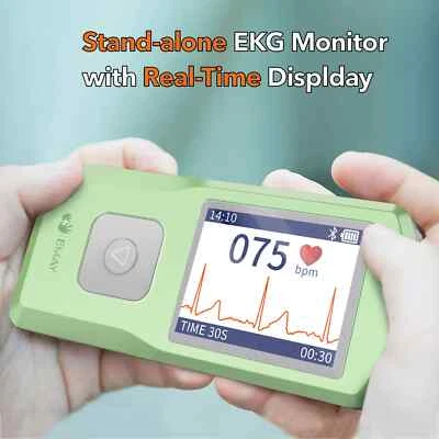 EMAY Bluetooth Portable ECG/EKG Monitor EMG-10 for iPhone/Android/Mac/Windows - Image 1 of 2