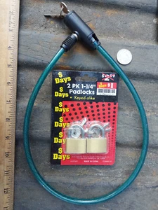 Cerraduras surtidas 21RR11, LLAVE, CABLE DE 26" (FUNDA ROTA) Y LATÓN DE 1-1/4"", GC - Imagen 1 de 4