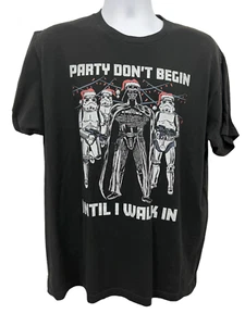 Herren XL schwarz Darth Vader Weihnachten "Party Don't Begin Until I Walk In" Disney - Bild 1 von 5