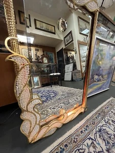 KURT FAUSTIG LIGHTED MIRROR - 24k Gold & SWAROVSKI CRYSTALS- RARE! MSRP-$12,900 - Picture 1 of 12