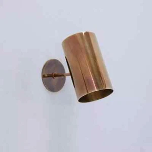 Wall Sconce Italian Mid Century Brass Cylinder Reading Lamp in Raw Brass - Picture 1 of 6