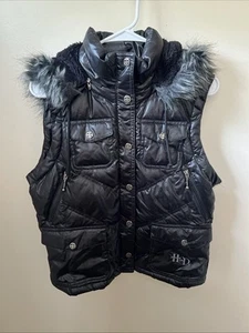 Womens Harley-Davidson Vest Removeable Hood Size M - Picture 1 of 10