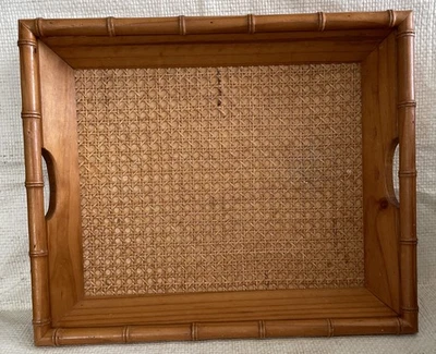 Vintage Bamboo Rattan Tray Rare - Image 1 of 4