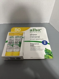 Alba Mineral Sunscreen Lotion Broad Spectrum SPF 50 Sunscreen Water Resistant - Picture 1 of 2