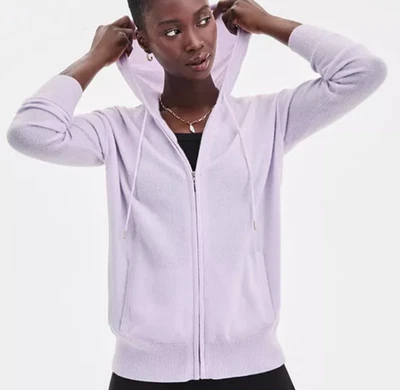 Nuevo con etiquetas Charter Club 100% Cachemira Lila Air XS Sudadera con Capucha Cremallera Completa Suéter, $229 Foto 1 de 4