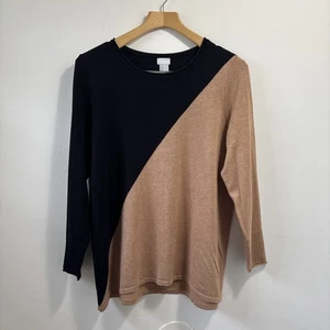 Maglione pullover tunica Chicos Colorblock donna 2 US L maglia manica lunga - Foto 1 di 13