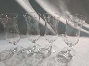 4 Parfait Glass "Heritage" by Princess House Gray Cut Flower Vintage 6 1/8 - Picture 1 of 18