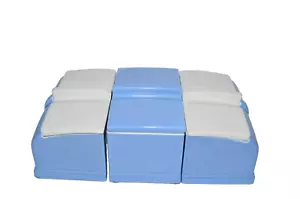 Vintage 50er Jahre 6 Stück Hall China Coldspot Kühlschrank Geschirr blau weiß MCM - Bild 1 von 19