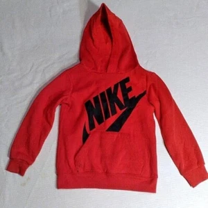 NIKE Red Hoodie Sweatshirt, Black Swoosh Logo, Youth Size 4T (3-4 yrs.) - Picture 1 of 7