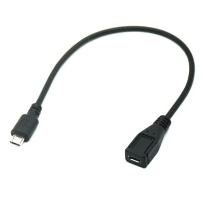 Micro USB 5Pin Data Extension Cable, Male to Female M/F - 0.25m - Image 1 of 4