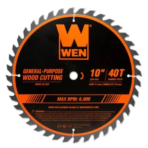 WEN BL1040 10 Inch 40 Tooth Carbide Tipped Professional Woodworking Saw Blade - Picture 1 of 12