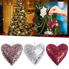 Fournitures de décoration de Noël paillettes tissu cœur pendentif arbre de Noël
