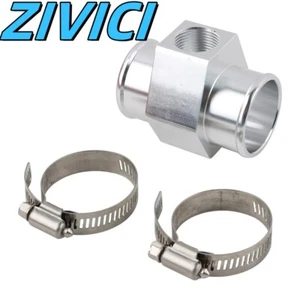 32mm Water Temp Temperature Gauge Radiator Hose Sensor Adapter Joint Pipe Silver - Picture 1 of 9