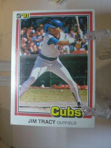 1981 Donruss Baseball Card  #520 - Jim Tracy RC - Chicago Cubs (98500)