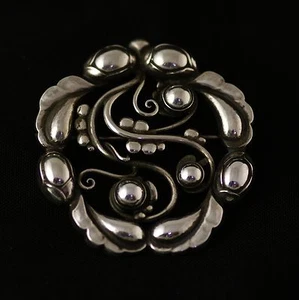 Georg Jensen Sterling Silver Brooch # 159 - MOONLIGHT BLOSSOM - Picture 1 of 2