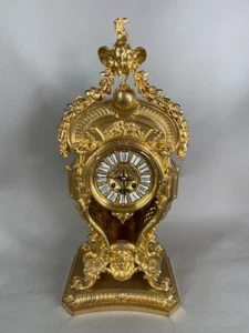 Kaminuhr Antik Französische Bronze Louis XVI Barbedienne Sonne Pendel Schlüssel - Bild 1 von 20