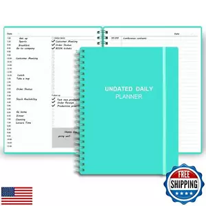 Undated Daily Planner - Undated Planner with Hourly Schedules, Action Items a - Picture 1 of 5